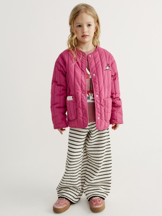 стеганая куртка для девочек из коллекции art people с «обществом юных архитекторов» от бренда sela вид слева