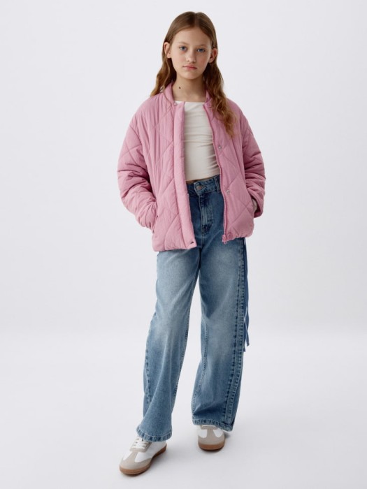 стеганая куртка для девочек от бренда sela вид слева