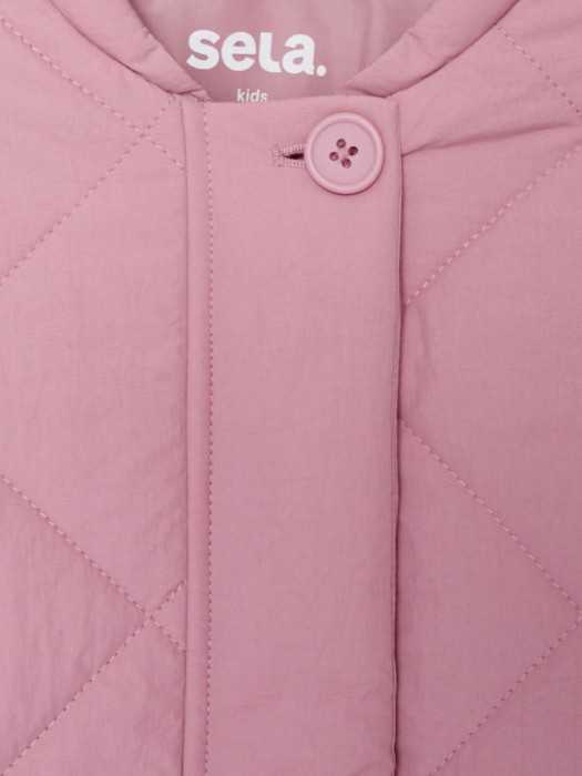 стеганая куртка для девочек из льна спереди