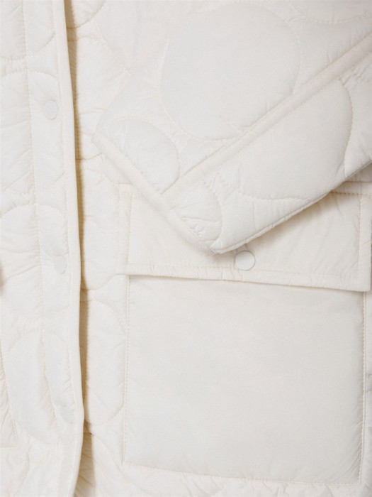 стеганая куртка для девочек из льна спереди