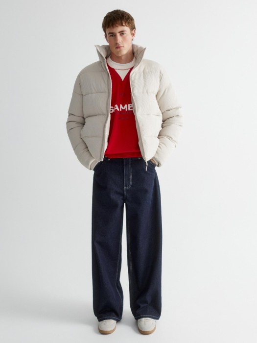 стеганая куртка оверсайз с вельветовым эффектом от бренда sela вид слева