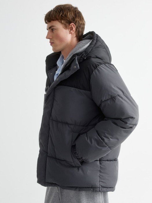 стеганая куртка оверсайз из флиса спереди