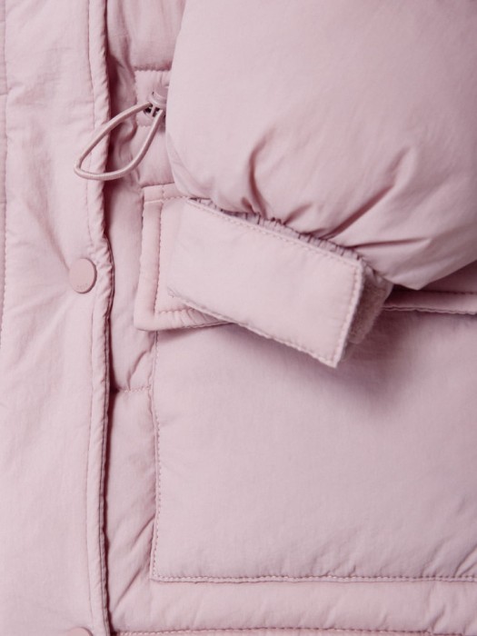 стеганая куртка с кулиской на талии для девочек для детского возраста с изнаночной стороны