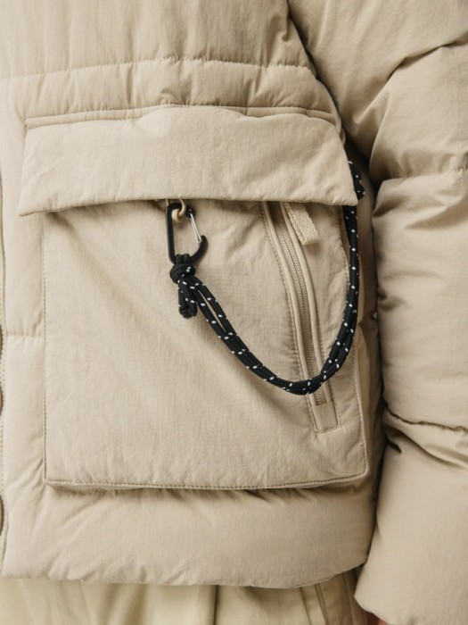 стеганая утепленная куртка оверсайз из льна спереди