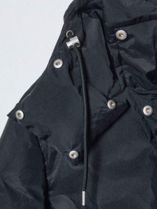 стеганое пальто с капюшоном универсального стиля с лицевой стороны