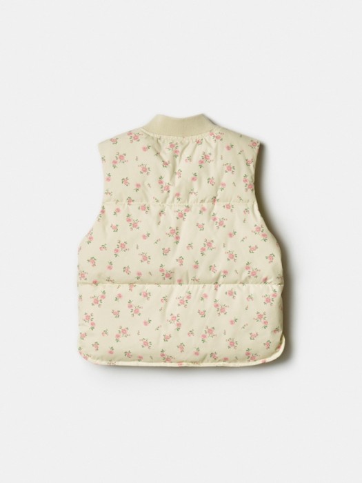 стеганый дутый жилет с принтом для девочек из россии вид сбоку