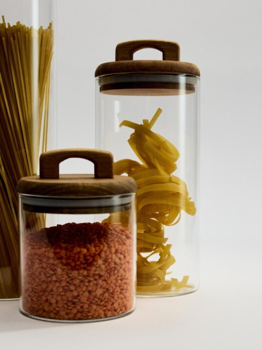 стеклянный контейнер для хранения продуктов от бренда sela вид слева