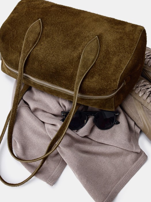 сумка из натуральной замши премиум качества от бренда sela вид слева