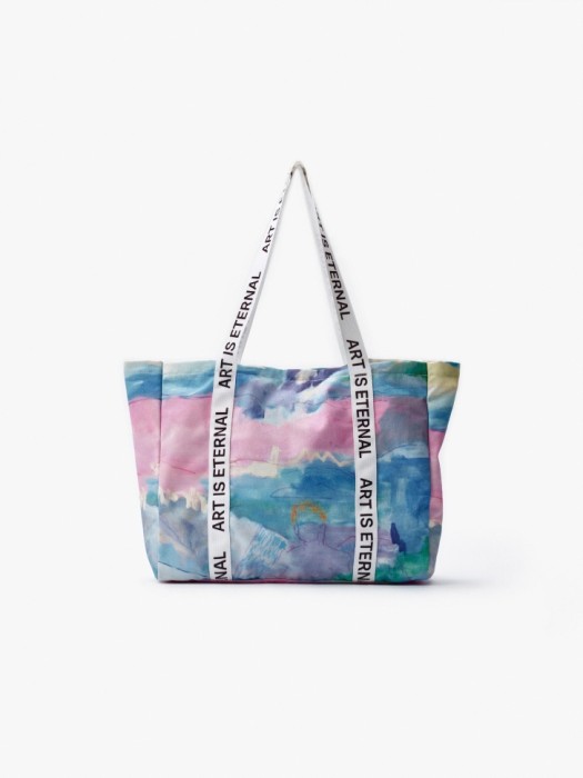 сумка-шоппер с принтом из коллекции art people с адель левитовой от бренда sela вид слева