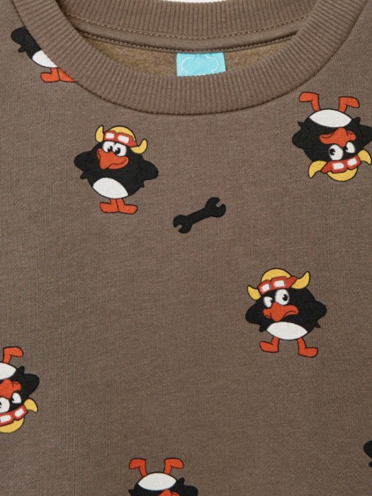 свитшот для мальчиков с принтом  x смешарики из хлопка спереди