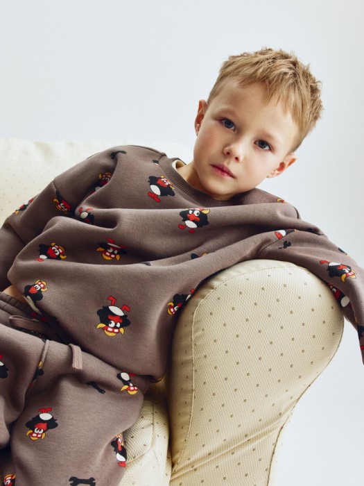 свитшот для мальчиков с принтом  x смешарики универсального стиля с лицевой стороны