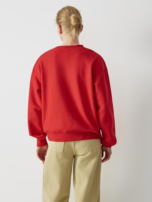 свитшот из футера с текстовой вышивкой из россии вид сбоку