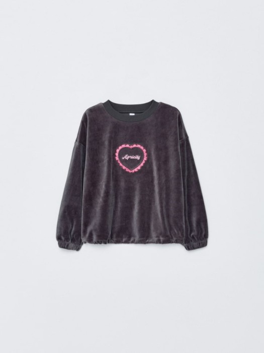 свитшот из велюра с вышивкой для девочек по цене 999 руб вид справа