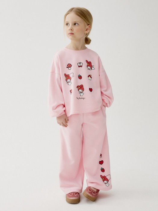 свитшот оверсайз с принтом hello kitty my melody для девочек от бренда sela вид слева