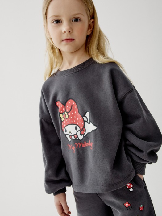 свитшот оверсайз с принтом hello kitty my melody для девочек 4610517638236 фотография