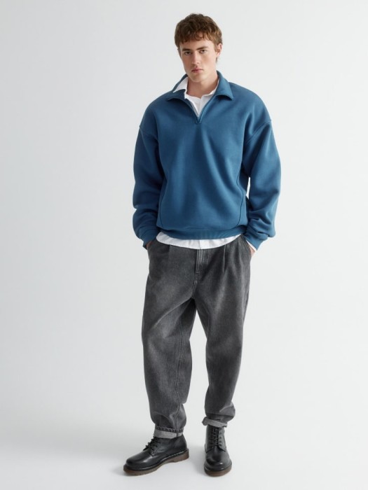 свитшот oversize fit с воротником от бренда sela вид слева