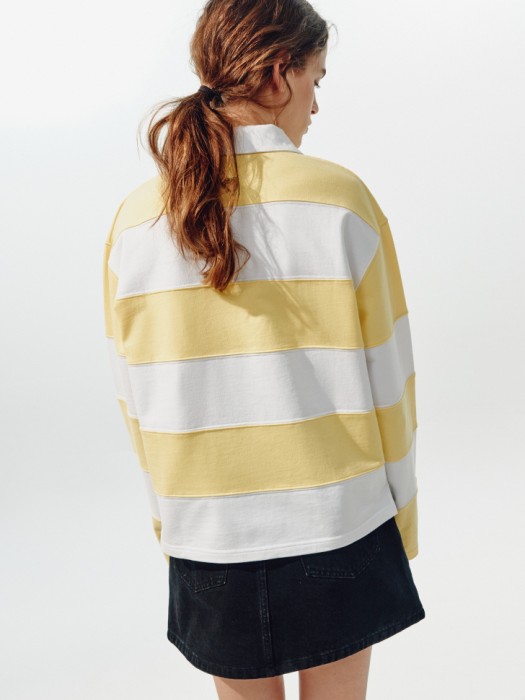 свитшот-поло оверсайз в полоску из линейки  young по цене 3299 руб вид справа