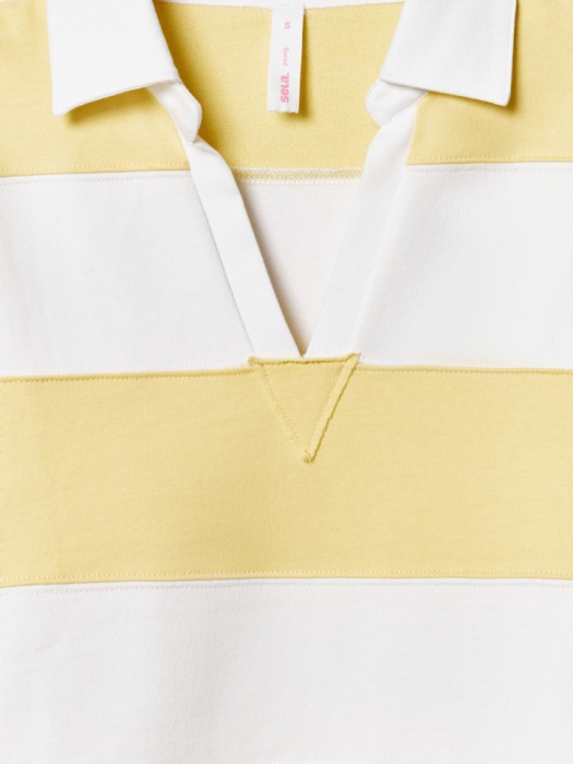 свитшот-поло оверсайз в полоску из линейки  young из футера спереди