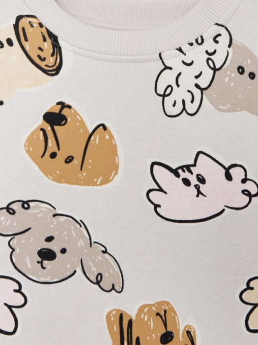 свитшот с принтом для девочек из хлопка спереди