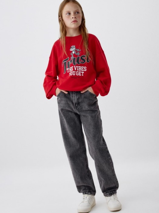 свитшот с принтом для девочек от бренда sela вид слева