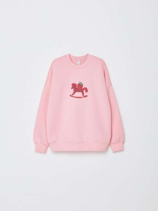 свитшот с вышивкой для девочек по цене 2299 руб вид справа