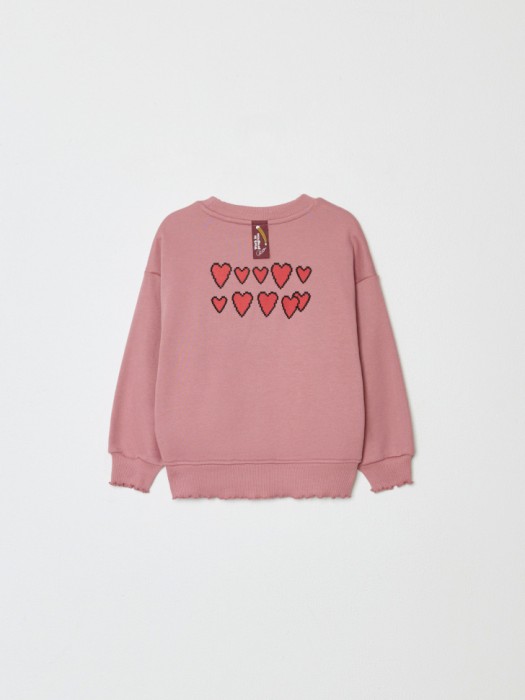 свитшот с ярким принтом для девочек от бренда sela вид слева