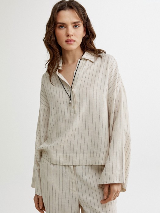 свободная рубашка из смесового льна 4610517826916 фотография