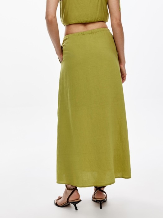 свободная юбка миди из жатой ткани по цене 3599 руб вид справа