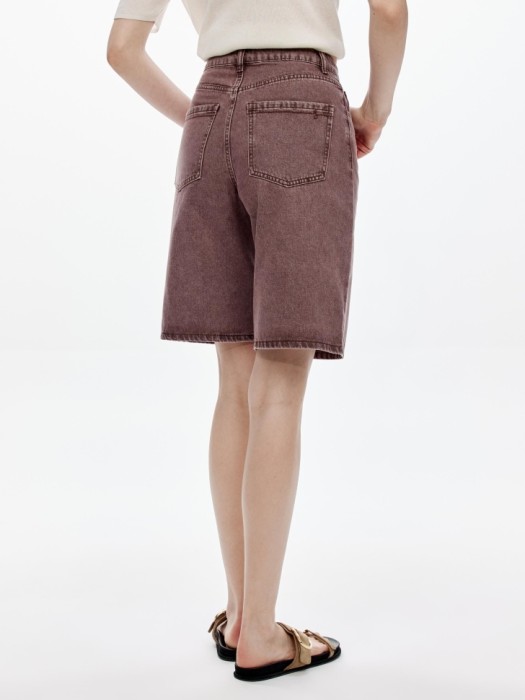 свободные джинсовые шорты бермуды с высокой посадкой по цене 2999 руб вид справа