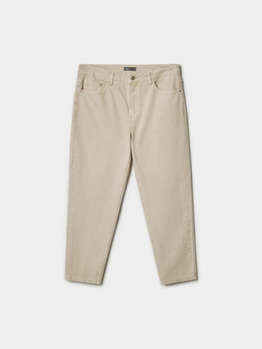 свободные укороченные джинсы из твила из проверенных материалов спереди