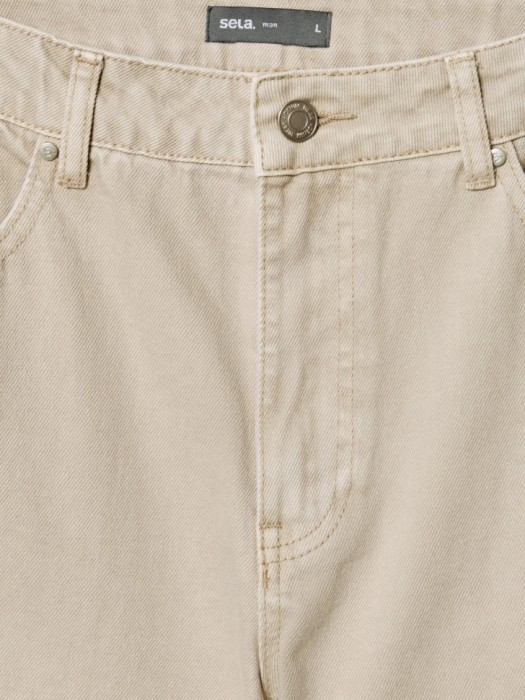 свободные укороченные джинсы из твила универсального стиля с лицевой стороны