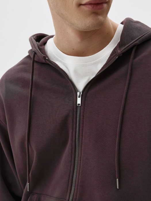 толстовка из футера на молнии из футера спереди