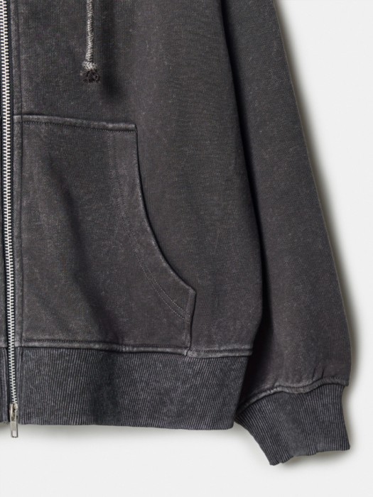 толстовка оверсайз с эффектом кислотной стирки для девочек из хлопка спереди