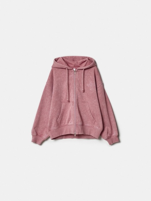 толстовка оверсайз с эффектом кислотной стирки для девочек по цене 3299 руб вид справа