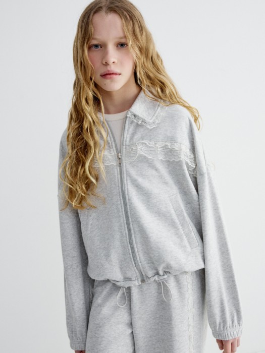 толстовка с воротником для девочек от бренда sela вид слева