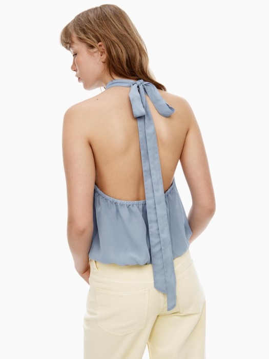 топ-халтер из шифона из линейки  young от бренда sela вид слева