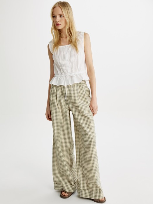 топ из хлопка с баской и завязками из россии вид сбоку