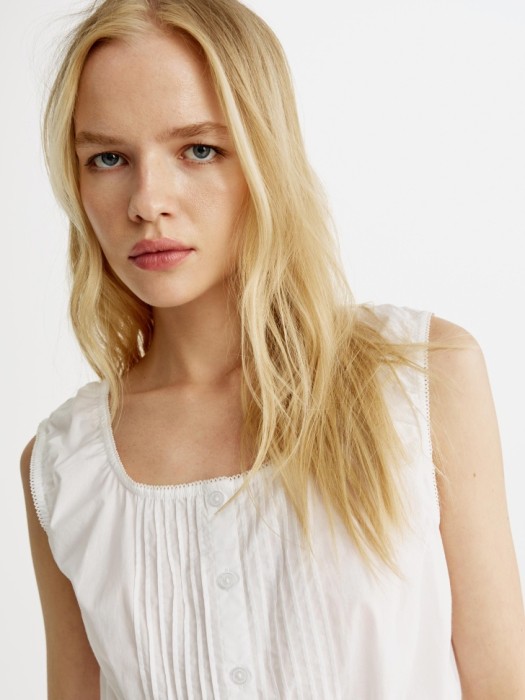 топ из хлопка с баской и завязками из хлопка спереди