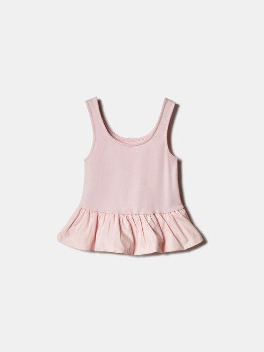 топ с хлопковой баской для девочек от бренда sela вид слева