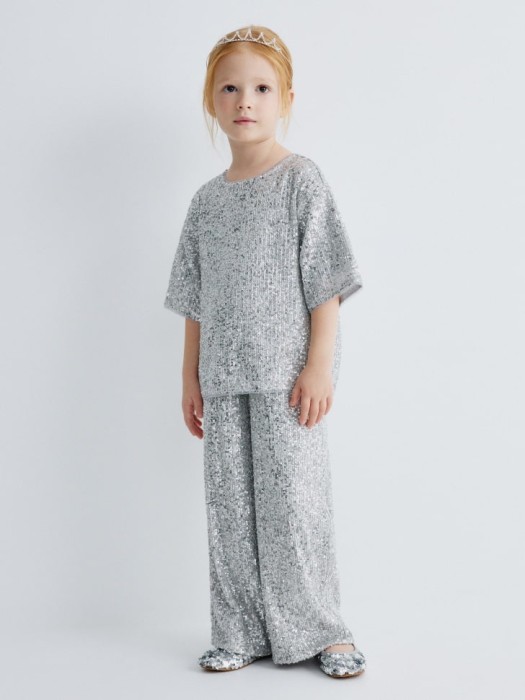 топ с пайетками для девочек от бренда sela вид слева