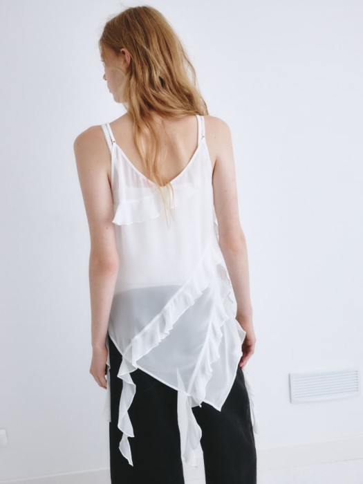 топ шифоновый с воланами из линейки  young из россии вид сбоку