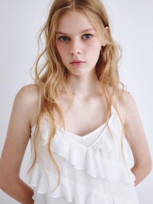 топ шифоновый с воланами из линейки  young из шифона спереди