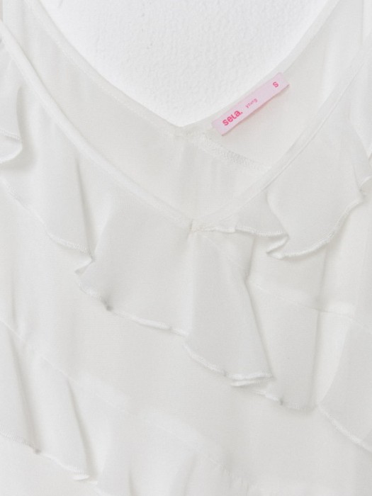 топ шифоновый с воланами из линейки  young универсального стиля с лицевой стороны