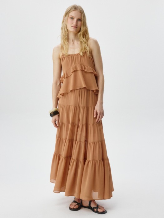 топ в стиле бохо с рюшами от бренда sela вид слева