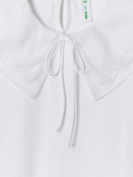 трикотажная блузка с воротником для девочек из россии вид сбоку