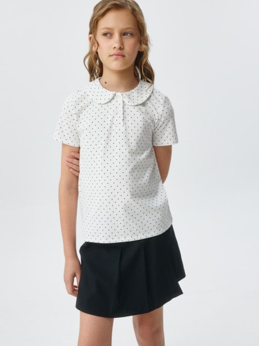 трикотажная футболка с воротником для девочек 4680798249742 фотография