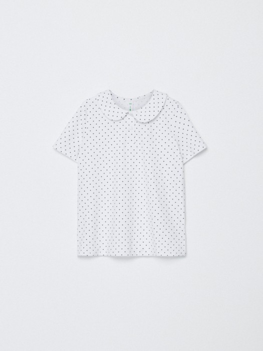 трикотажная футболка с воротником для девочек из россии вид сбоку