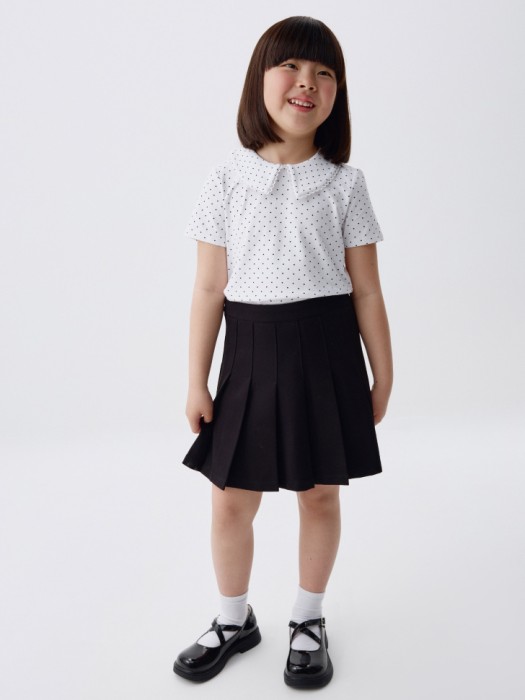 трикотажная футболка с воротником для девочек по цене 599 руб вид справа