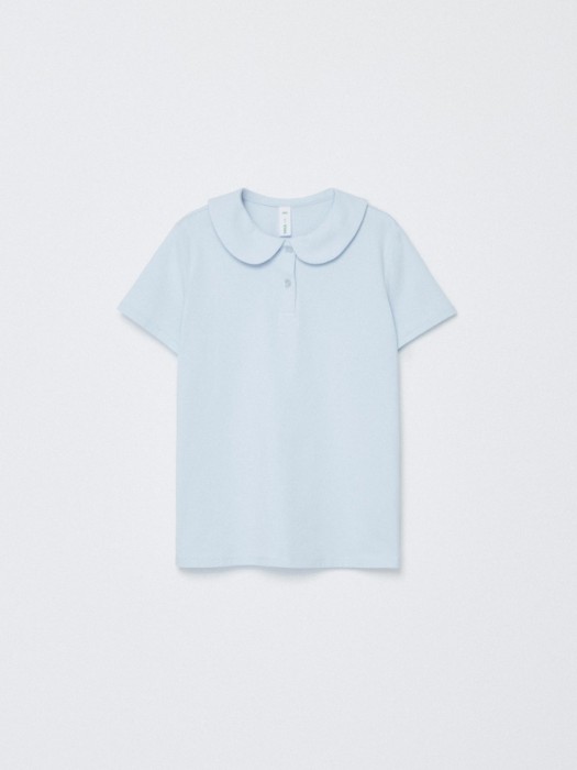 трикотажная футболка с воротником для девочек из россии вид сбоку