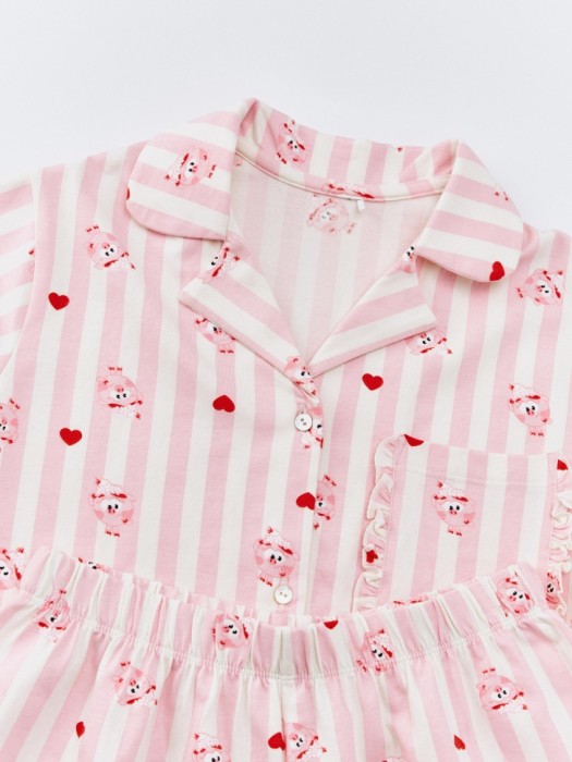 трикотажная пижама для девочек с принтом  x смешарики от бренда sela вид слева